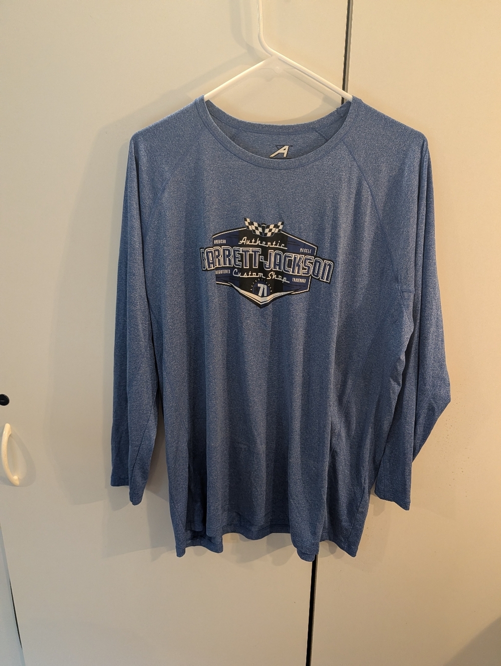 Barrett Jackson Men's Long Sleeve Performance Tee - Blue